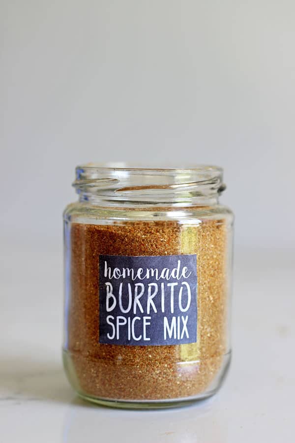 Homemade Burrito Spice Mix (or taco seasoning) - the perfect blend of spices to make your favourite Mexican meal in minutes! Perfect for beef burritos, nachos, chicken strips for tacos, refried beans or anything Mexican! | thekiwicountrygirl.com