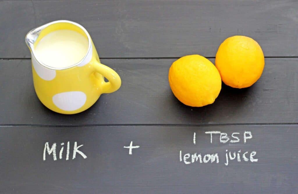 1 cup milk + 1 tablespoon lemon juice = buttermilk!