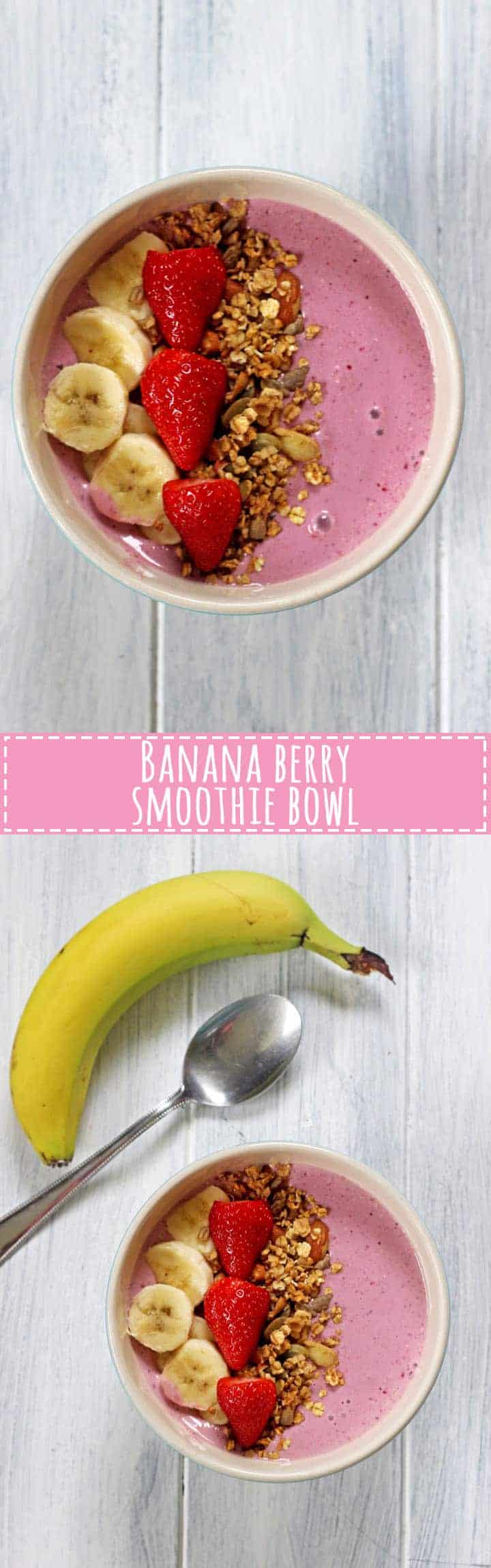 Banana Berry Smoothie Bowl |Fresh, fruity, cold & refreshing!| Recipe at thekiwicountrygirl.com