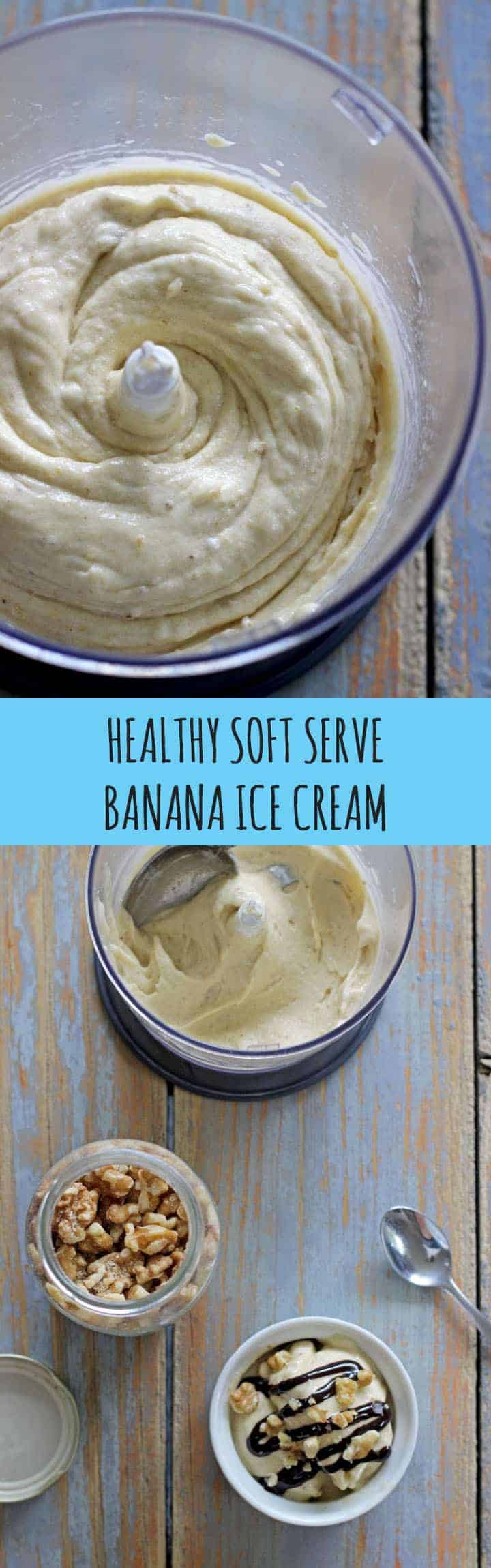 Frozen bananas are all that it takes to make this creamy but healthy banana ice cream! | thekiwicountrygirl.com