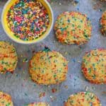 These slice & bake cookies are chocka block full of sprinkles and can be made ahead, frozen and baked in a hurry!