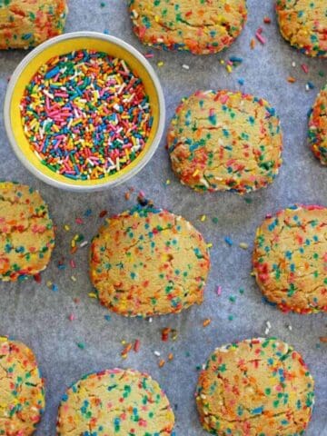 These slice & bake cookies are chocka block full of sprinkles and can be made ahead, frozen and baked in a hurry!