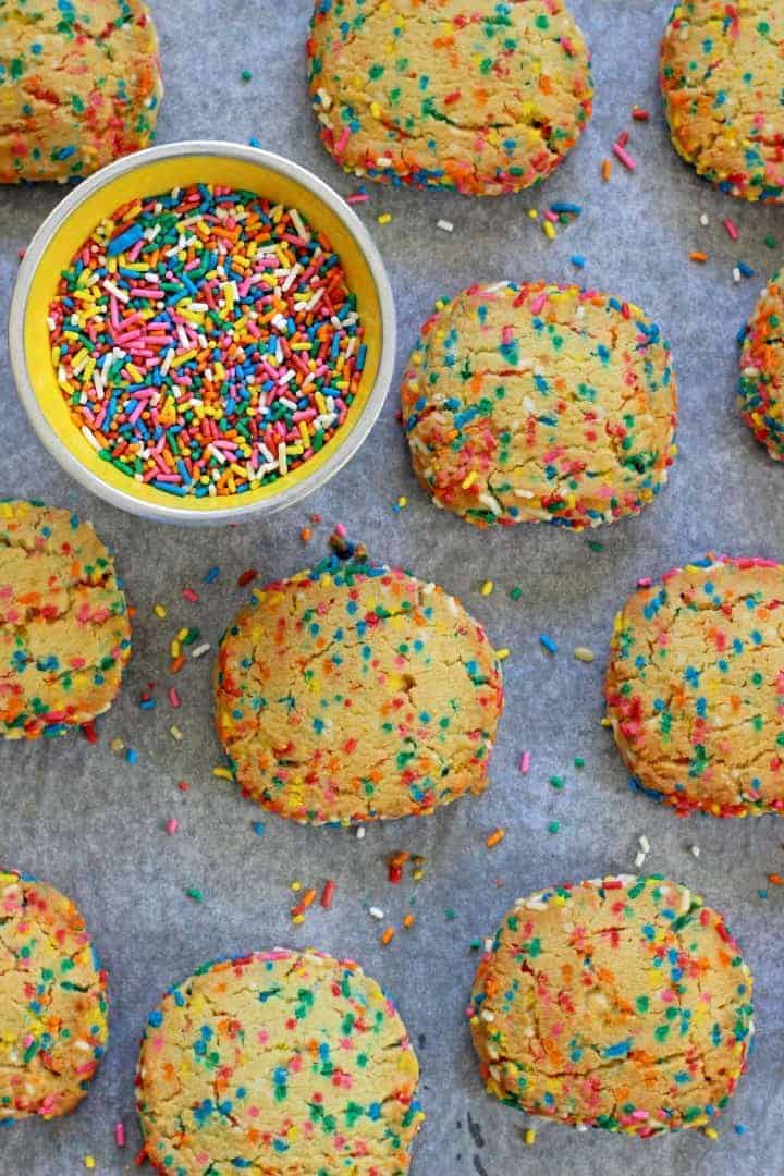 These slice & bake cookies are chocka block full of sprinkles and can be made ahead, frozen and baked in a hurry!