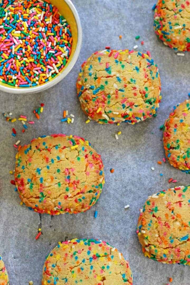 These slice & bake cookies are chocka block full of sprinkles and can be made ahead, frozen and baked in a hurry!