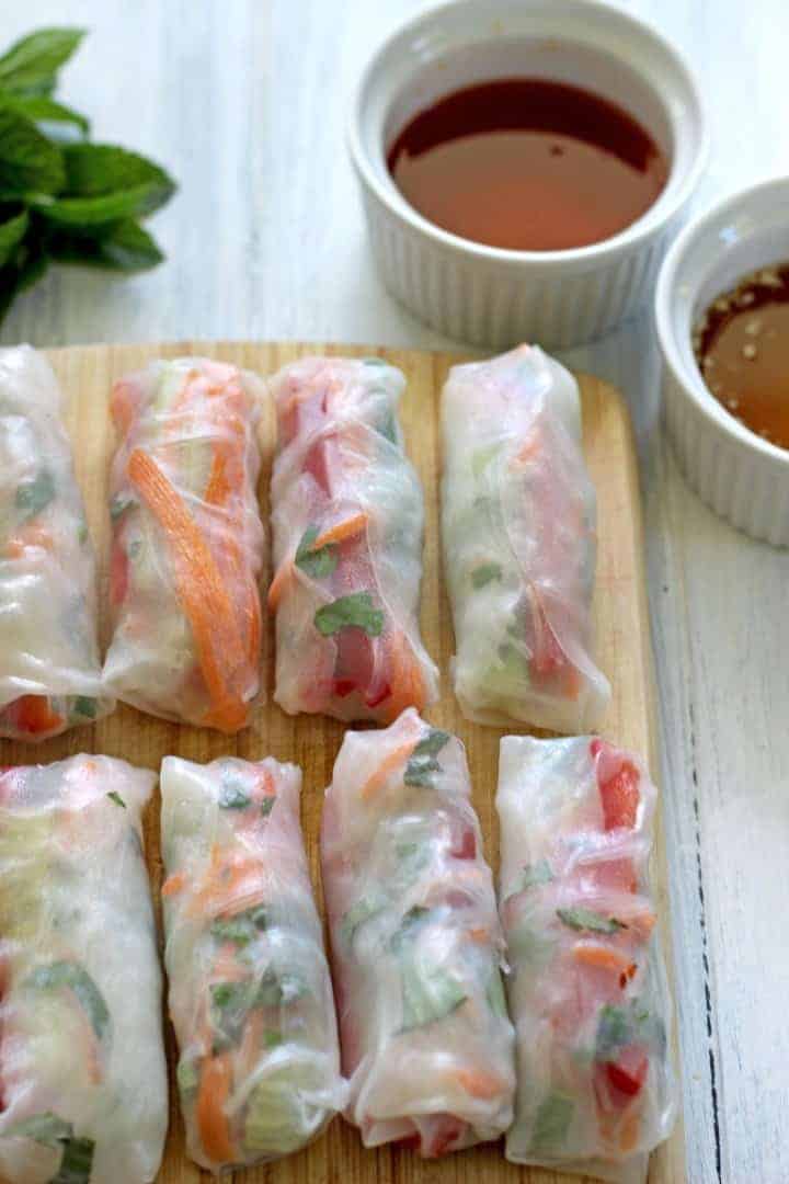 Fast, fresh & full of flavour, these Vietnamese style rice paper rolls are the perfect lunch or healthy dinner option.