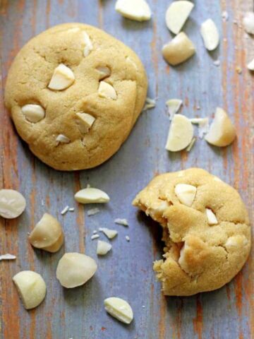White chocolate & macadamia nut cookies...soft cookie perfection!