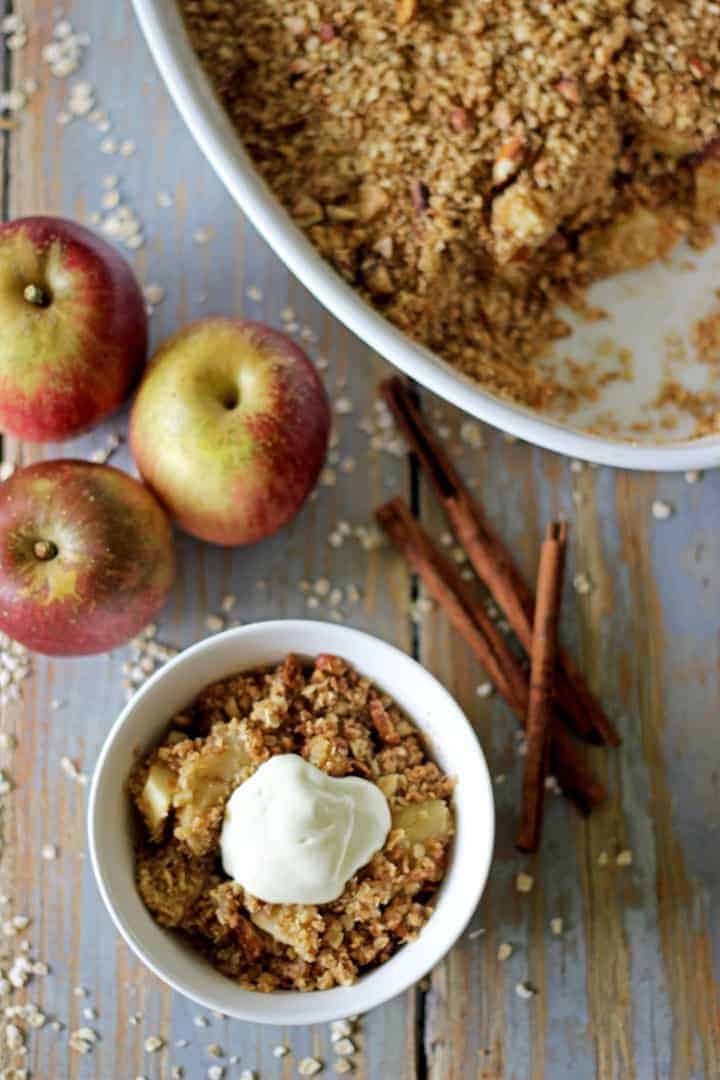 Oaty, nutty apple crumble - the perfect autumn dessert...um, or breakfast!