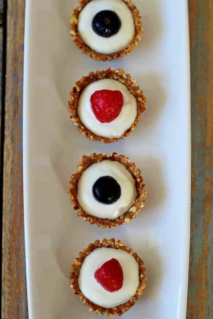 Healthy, easy and delicious mini Greek yoghurt berry tarts - perfect for the 4th of July or just because!