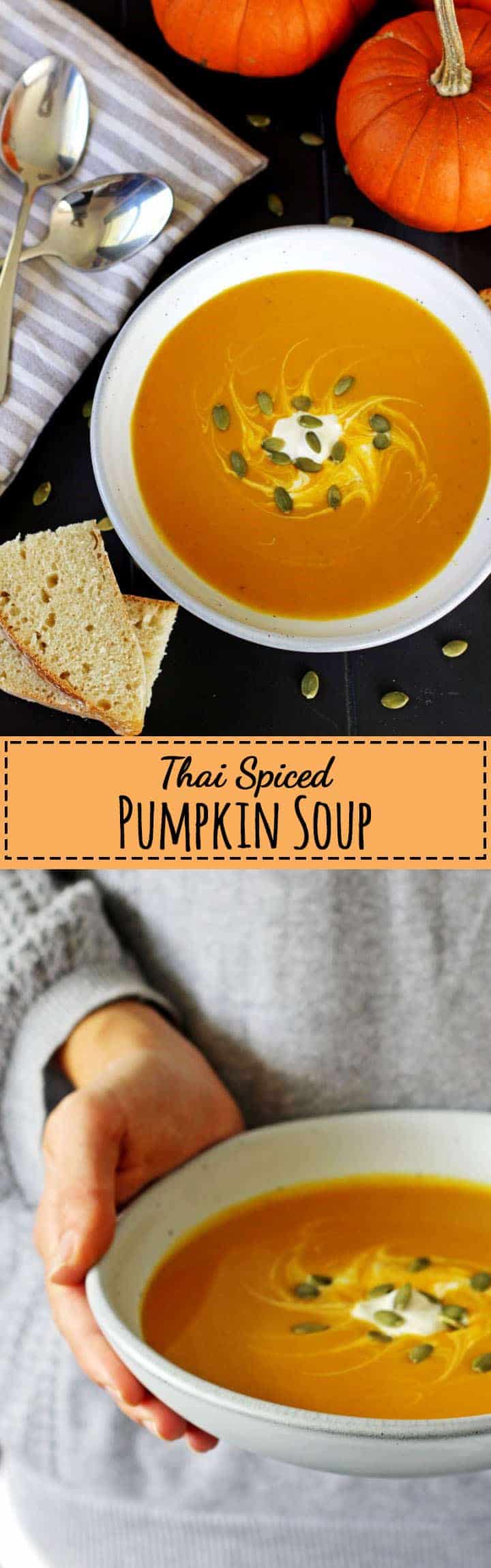 Classic pumpkin soup with a Thai inspired twist - Thai Spiced Pumpkin Soup! | thekiwicountrygirl.com