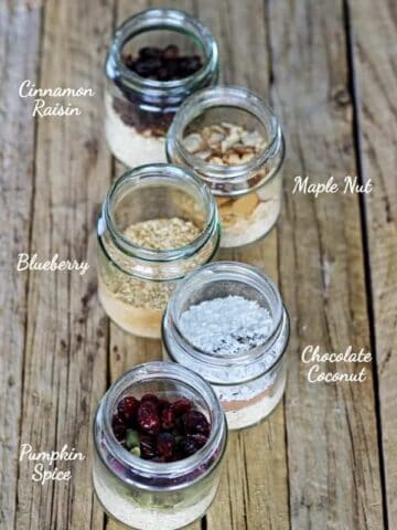 Here is an easy, homemade alternative to processed store bought quick oats - homemade quick oats, with 5 delicious flavour combos! | thekiwicountrygirl.com