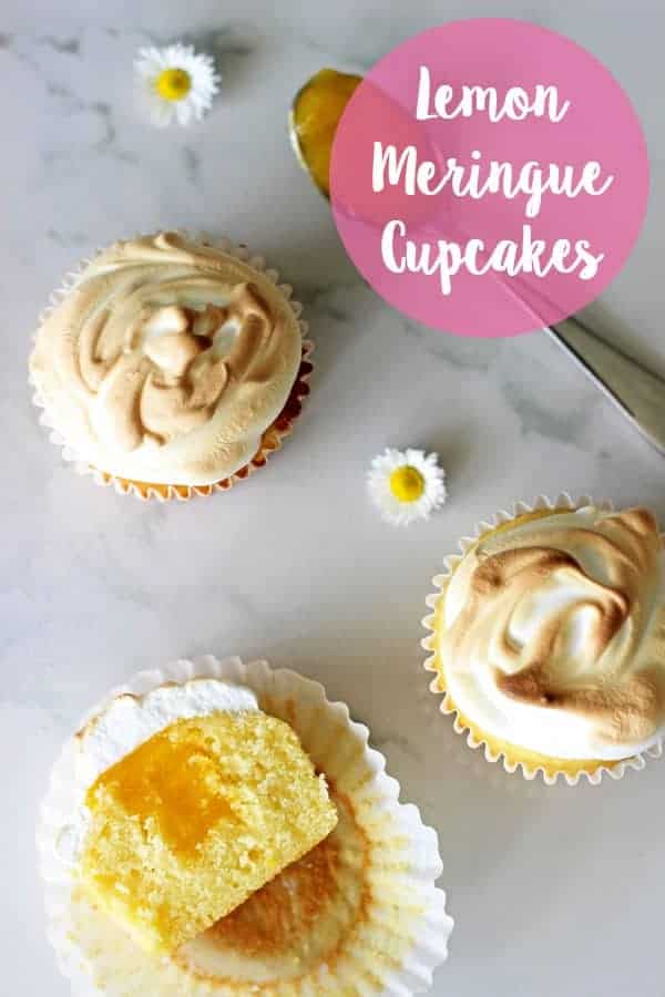 Lemon Meringue Cupcakes - light lemon cupcakes, filled with lemon curd & topped with meringue. They're the perfect spring dessert #cupcakes #spring #lemonmeringue #lemons #springbaking | thekiwicountrygirl.com
