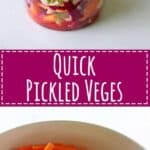 This recipe for quick pickled veges is the easiest, most versatile side that is the perfect accompaniment for anything from tacos to sandwiches! | thekiwicountrygirl.com