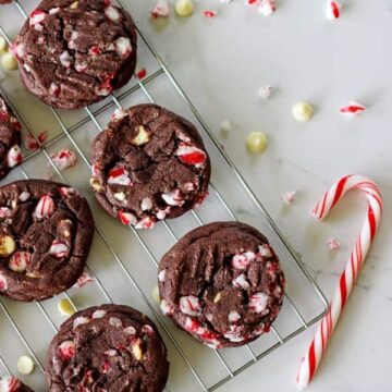 An easy recipe for the night before Christmas - Double Chocolate Peppermint Cookies - the perfect Christmas cookie to leave out for Santa! | thekiwicountrygirl.com