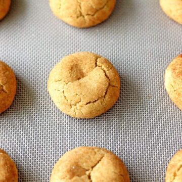 Soft & chewy snickerdoodles rolled in cinnamon sugar. They're sweet, a little bit spicy, soft and pillowy on the inside and crunchy on the outside | thekiwicountrygirl.com