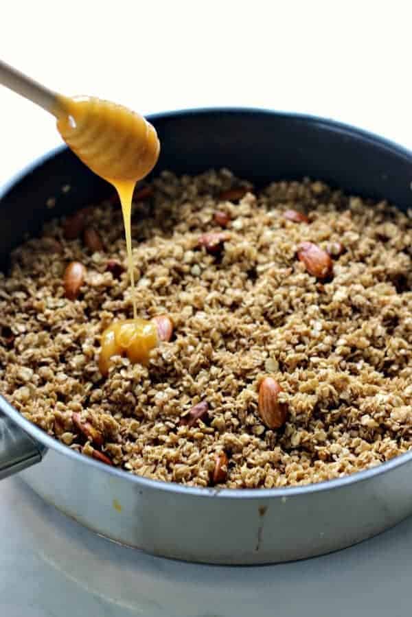 15 Minute Stovetop Granola - simple ingredients put in a frying pan and toasted for 15 minutes...this is the perfect base to make it your own! | thekiwicountrygirl.com