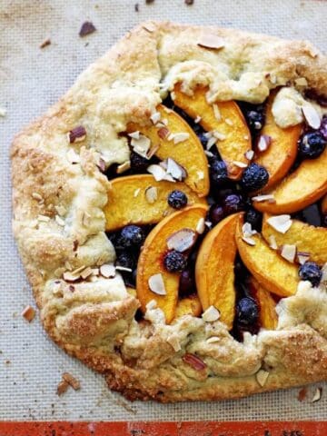 Peach & blueberry galette - a quick, easy and super impressive dessert and is the perfect way to use up all the delicious end of summer fruit | thekiwicountrygirl.com