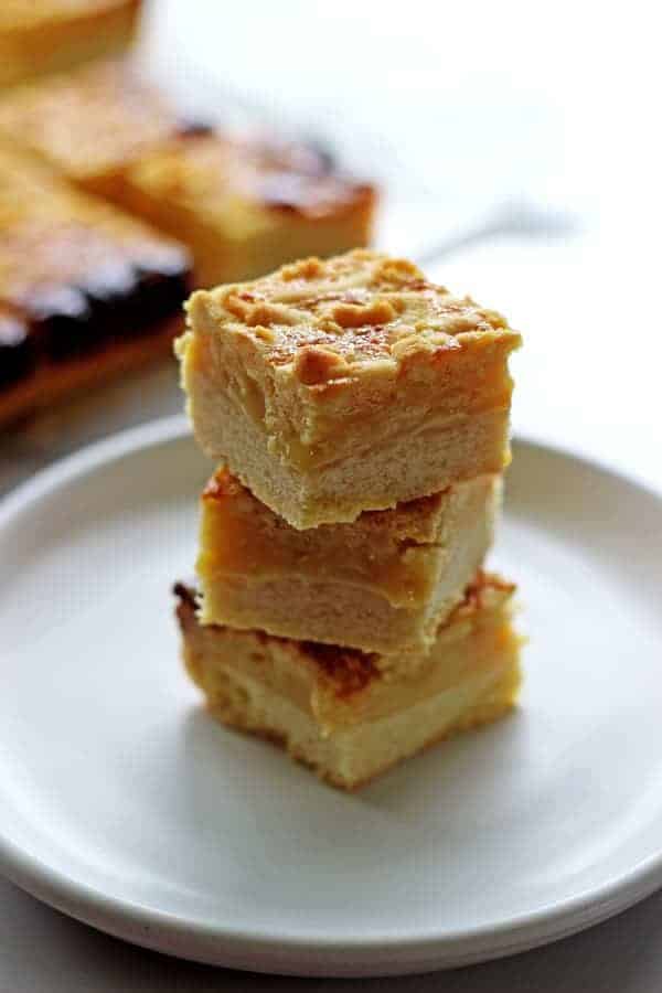 Butterscotch slice - another family favourite! This is a slice with a buttery base and a gooey butterscotch inside - it's slice perfection! | thekiwicountrygirl.com