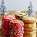 1 basic dough = 4 slice and bake Christmas cookie recipes! Christmas pinwheels, candy cane pinwheels, Christmas Spice, Orange, Cranberry & Pistachio! | thekiwicountrygirl.com