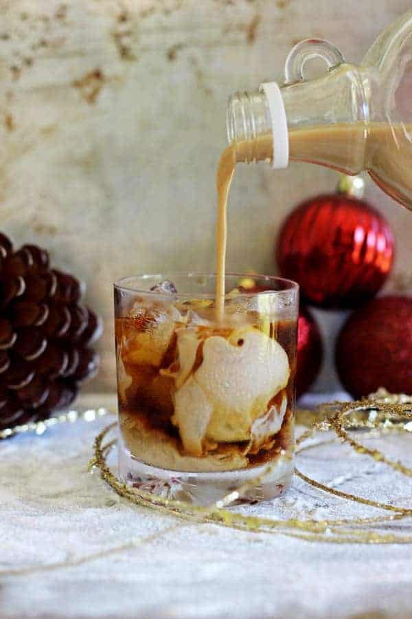 Santa's Little Nightcap - the perfect Christmas cocktail to leave out for Santa! Cold brew coffee, Baileys & vodka topped with whipped cream & cinnamon! | thekiwicountrygirl.com