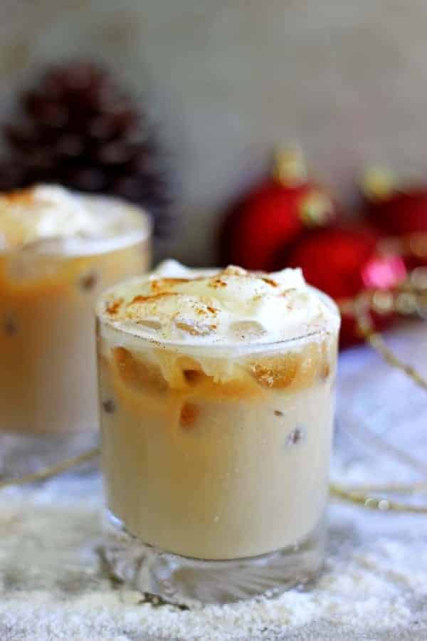Santa's Little Nightcap - the perfect Christmas cocktail to leave out for Santa! Cold brew coffee, Baileys & vodka topped with whipped cream & cinnamon! | thekiwicountrygirl.com