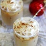 Santa's Little Nightcap - the perfect Christmas cocktail to leave out for Santa! Cold brew coffee, Baileys & vodka topped with whipped cream & cinnamon! | thekiwicountrygirl.com