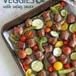 Sheet pan with sausages and vegetables