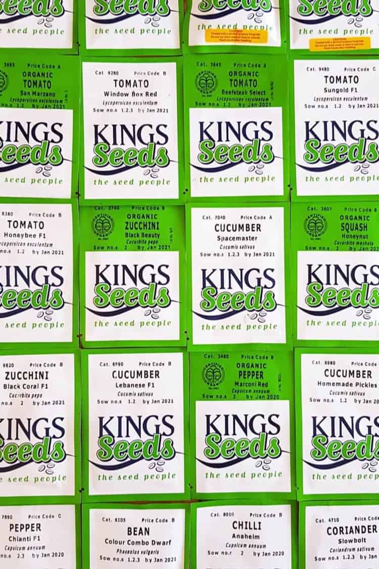 Packets of seeds
