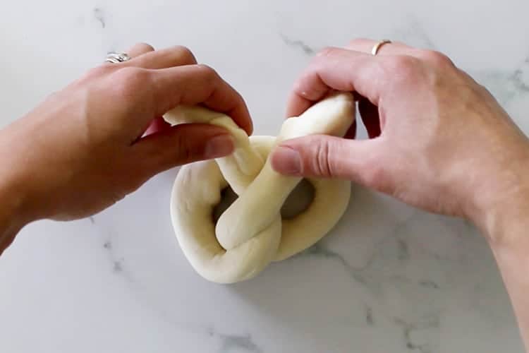 Visual of shaping a soft pretzel