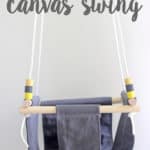 DIY baby swing hanging from ceiling with text overlay