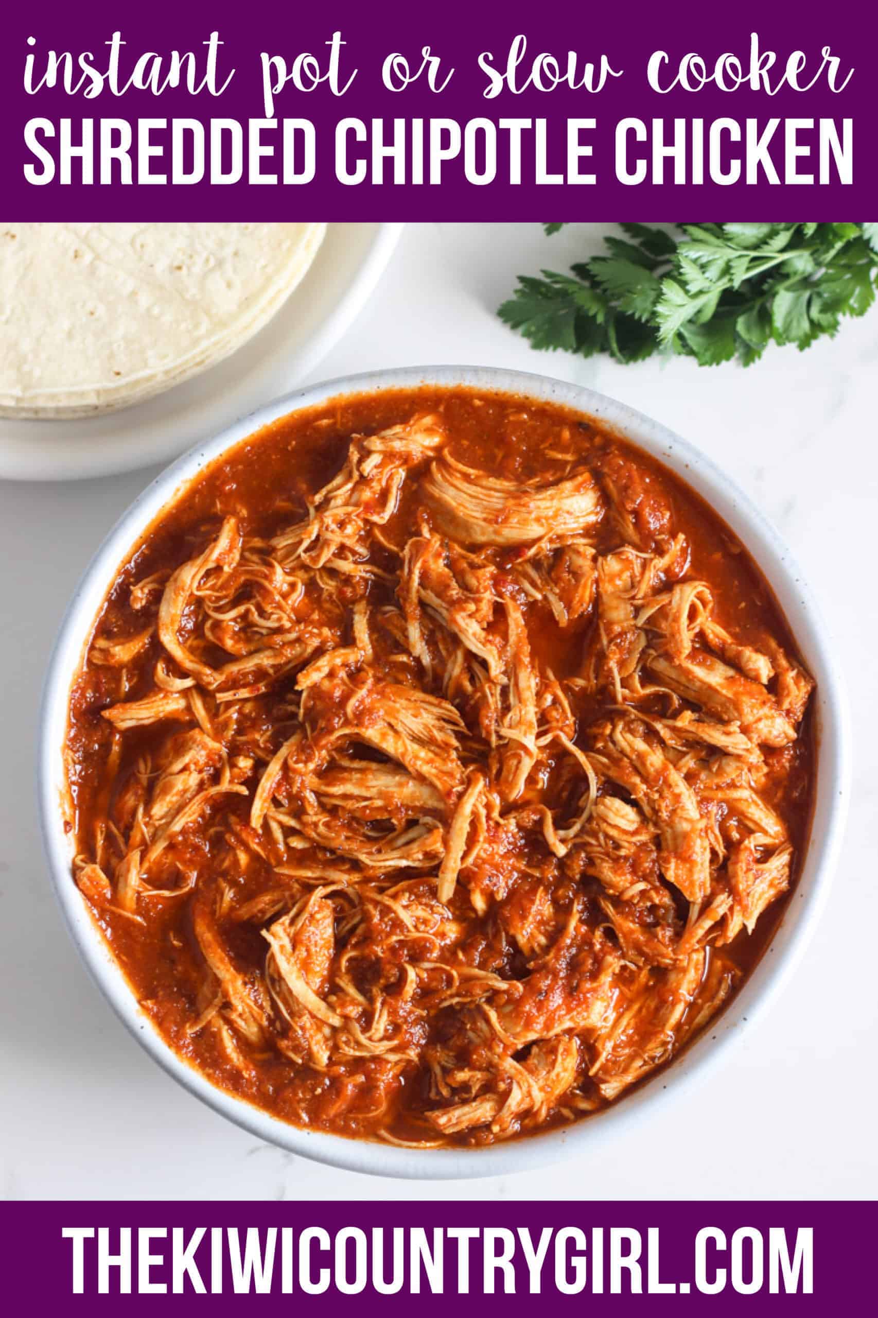Multi Cooker Shredded Chipotle Chicken (instant pot or slow cooker