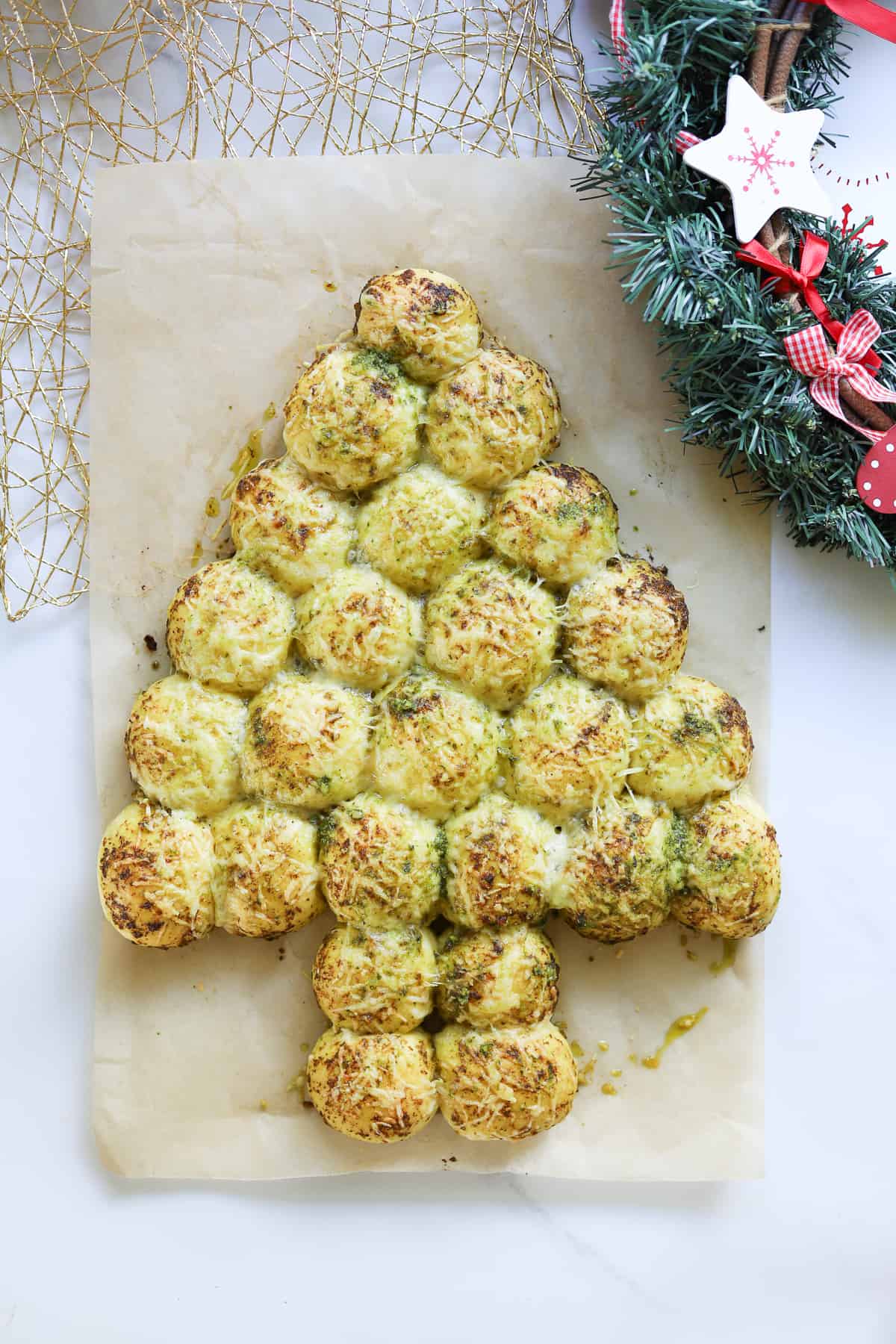 Christmas Tree Pull Apart Bread The Kiwi Country Girl