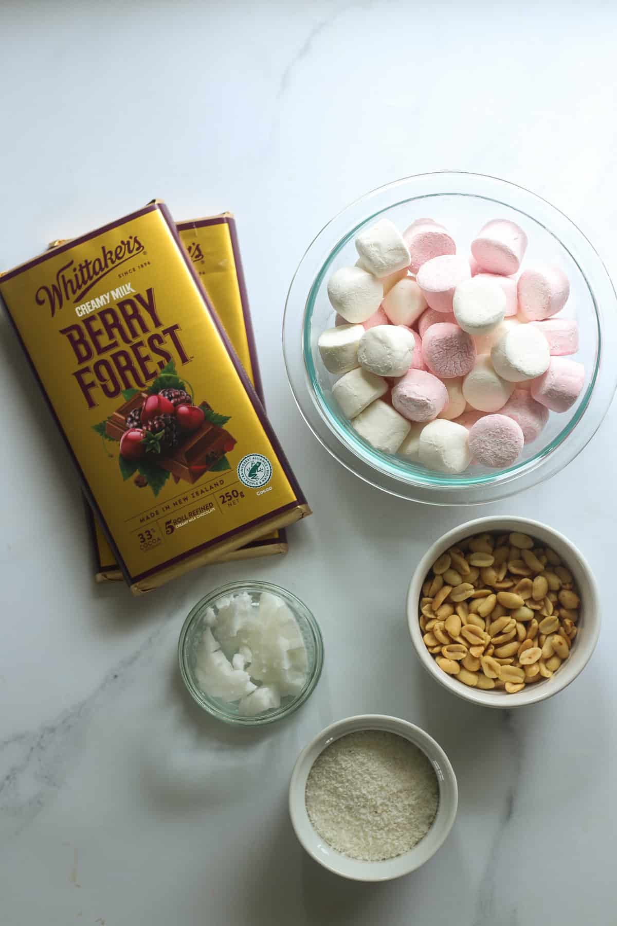 Ingredients for rocky road recipe