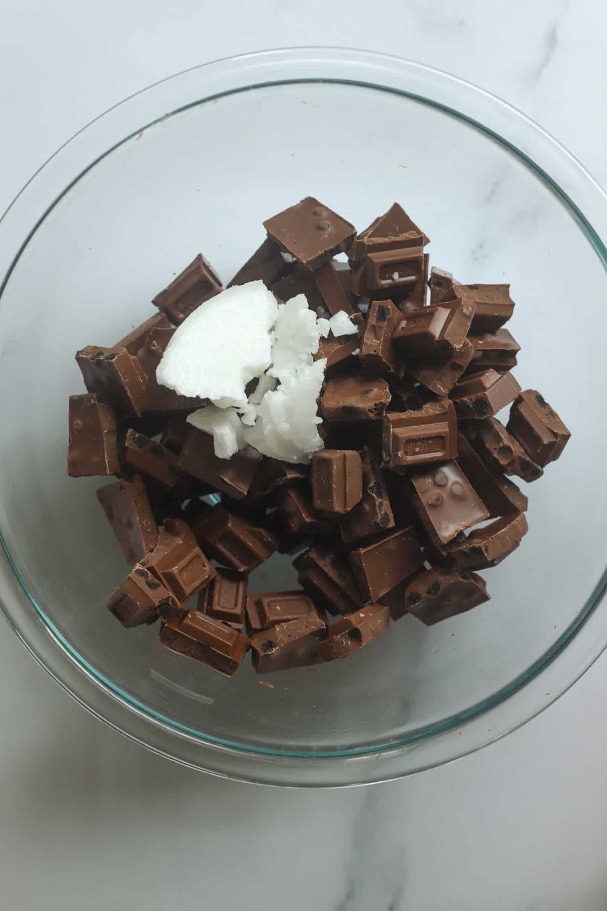 Bowl of chocolate and coconut oil